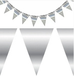 Papier-Dreieck-Girlande Silber (1er-Pack).)