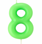 Kerze Nummer "8" - Grün