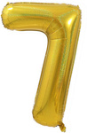 Folienballon Nummer "7" Gold Brokat( 100cm.)