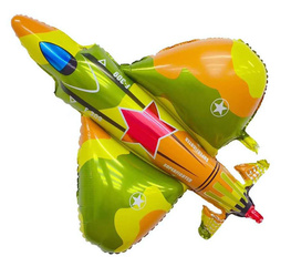 Folienballon in Form eines Militärflugzeugs 100x105 cm.