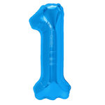 Folienballon Nummer "1" Blau (100cm).)