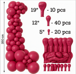 Set Deko-Ballons Farbe Viva Magenta 70 Stück
