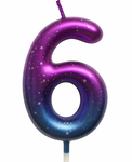 Birthday Candle Number "0" – Rainbow Metallic