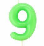 Kerze Nummer "9" - Grün