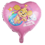Psi Patrol Herz-Folienballon. Skye 18" (45cm).)