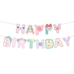 HAPPY BIRTHDAY pastellfarbene Papiergirlande mit Tiermotiv