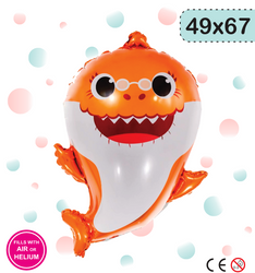 Folienballon Baby Hai Orange (49cm*67cm)