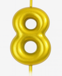 Goldene Geburtstagskerze Nummer "8" - Eleganz für jeden Anlass