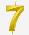 Goldene Geburtstagskerze in Form einer Zahl "7"