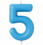 Kerze Nummer "5" - Blau