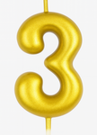 Goldene Geburtstagskerze Nummer "3" - Eleganz für jeden Anlass