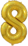 Balon Foliowy Cyferka "8" Złota Brokatowa( 100cm.)
