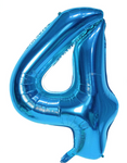 Folienballon Nummer "4" Blau (100cm).)