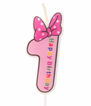 Baby Kerze Nummer "1" rosa