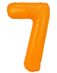 Folienballon Nummer "7" Orange Neon (100cm.)
