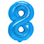 Folienballon Nummer "8" Blau (100cm).)