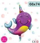 Delphin-Einhorn-Folienballon (66cm*74cm)