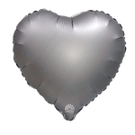 Folie Silber Mattes Herz 18" (45cm).)