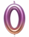 Birthday Candle Number "0" – Rainbow Metallic