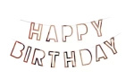 Papiergirlande Happy Birthday Rosa Gold (1 Stück).)