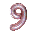 Balon Foliowy Cyferka "9" RoseGold Brokat (100cm.)