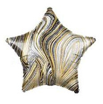 Folie Stern Marmor Schwarz 18" (45cm).)