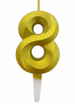 Goldene Zahl Kerze "8"