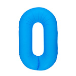 Folienballon Nummer "0" Blau Neon (100cm.)