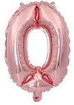 Ballon Nummer "0" Rosa Gold (40cm)