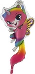 Folienballon Katze-Einhorn Regenbogen, Grabo