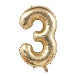 Folienballon Nummer "3" Champagner (100cm.)