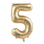 Folienballon Nummer "5" Champagner (100cm.)
