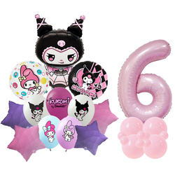 6er Set Kuromi Folien- und Gummiballons bedruckt