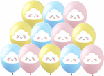 Pastellfarbene Luftballons mit Wolken Set mit 12 dekorativen Luftballons