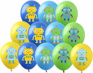 Balony z robotami balony lateksowe 12 sztuk dekoracyjnych dla dzieci