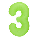 Folienballon Nummer "3" Grün Neon (100cm.)