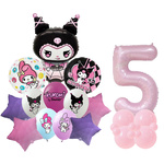 5er Set Kuromi Folien- und Gummiballons bedruckt