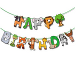 Papiergirlande Happy Birthday Animals (1 Stück)