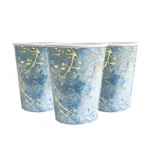 Blaue Marmor-Pappbecher (10 Stück).)