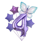 Set von 4. Geburtstag Ballons mit Schmetterling