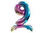 Foil Balloon Standing Number "9" Rainbow (80cm.)