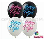 Balony gumowe z nadrukiem BOY OR GIRL? (10 szt.)