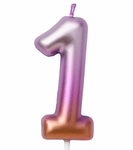 Birthday Candle Number "1" – Rainbow Metallic