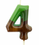 Green-Brown Minecraft Pixel Candle "4"