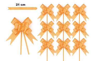 Dekorative orangefarbene Schleife mit geprägtem Design - 21 cm (10er Set).)