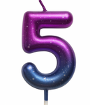 Birthday Candle Number "0" – Rainbow Metallic