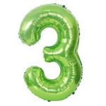 Balon Foliowy Cyferka "3" Jasnozielona (100cm.)