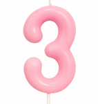 Świeczka Cyferka "3" – Różowa
