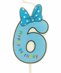 Kinderkerze Nummer "6" blau
