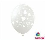 Balloons 12" with print "Heart" (10 pcs.)